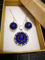 Set ceralun Argint 925 si Swarovski Round Blue